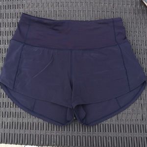 Lululemon navy high wasted speed short
